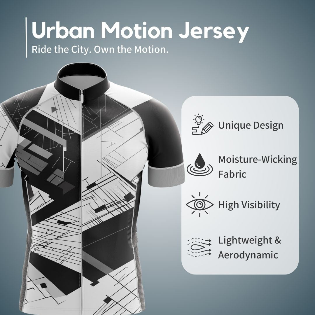 High-performance men's cycling jersey with a striking tech-inspired pattern, designed for speed, confidence, and standout style.