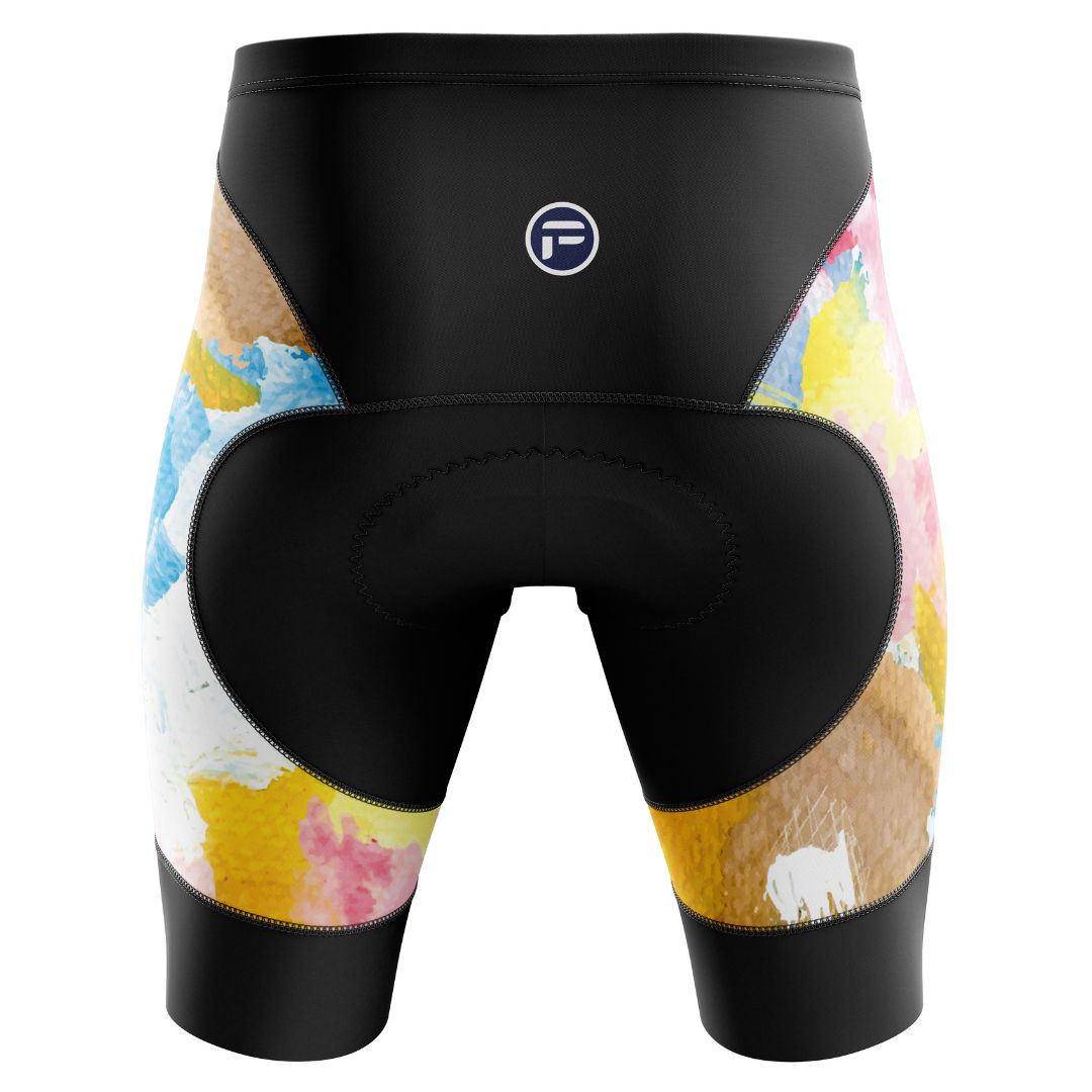 Women's Short Sleeve Cycling Kit with Rainbow Watercolors Splash Painting