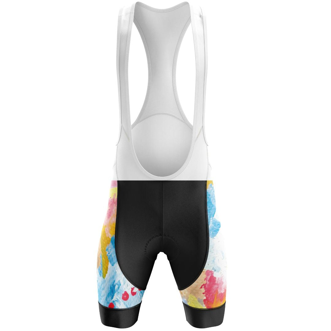 Women's Short Sleeve Cycling Kit with Rainbow Watercolors Splash Painting