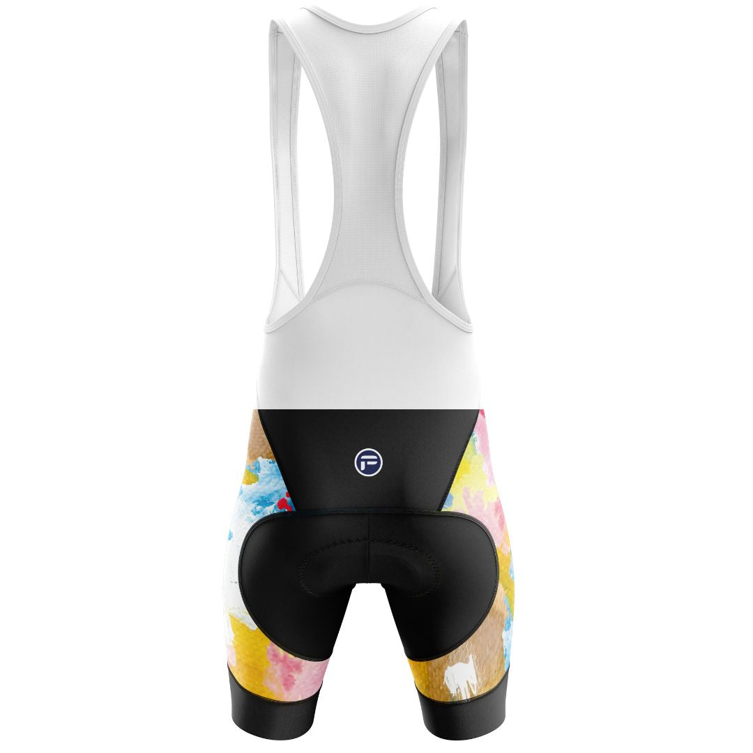 Men's Short Sleeve Cycling Set with Rainbow Watercolors Splash