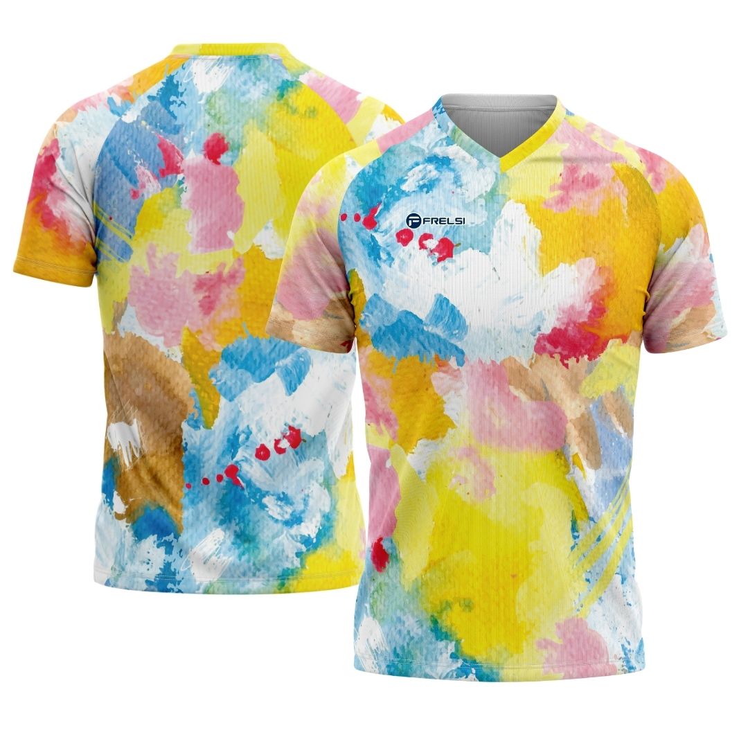 Stand out on your rides with the "Watercolor Pedal Splash" cycling jersey. Bold, artistic design meets high-performance fabric for comfort.
