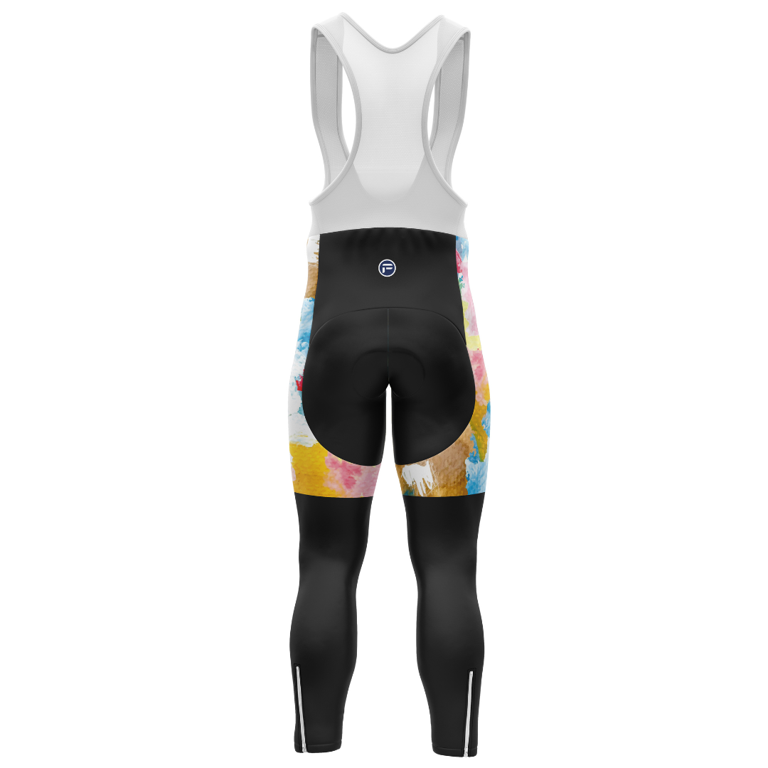 Conjunto de ciclismo de manga larga para hombre con efecto salpicadura de acuarela