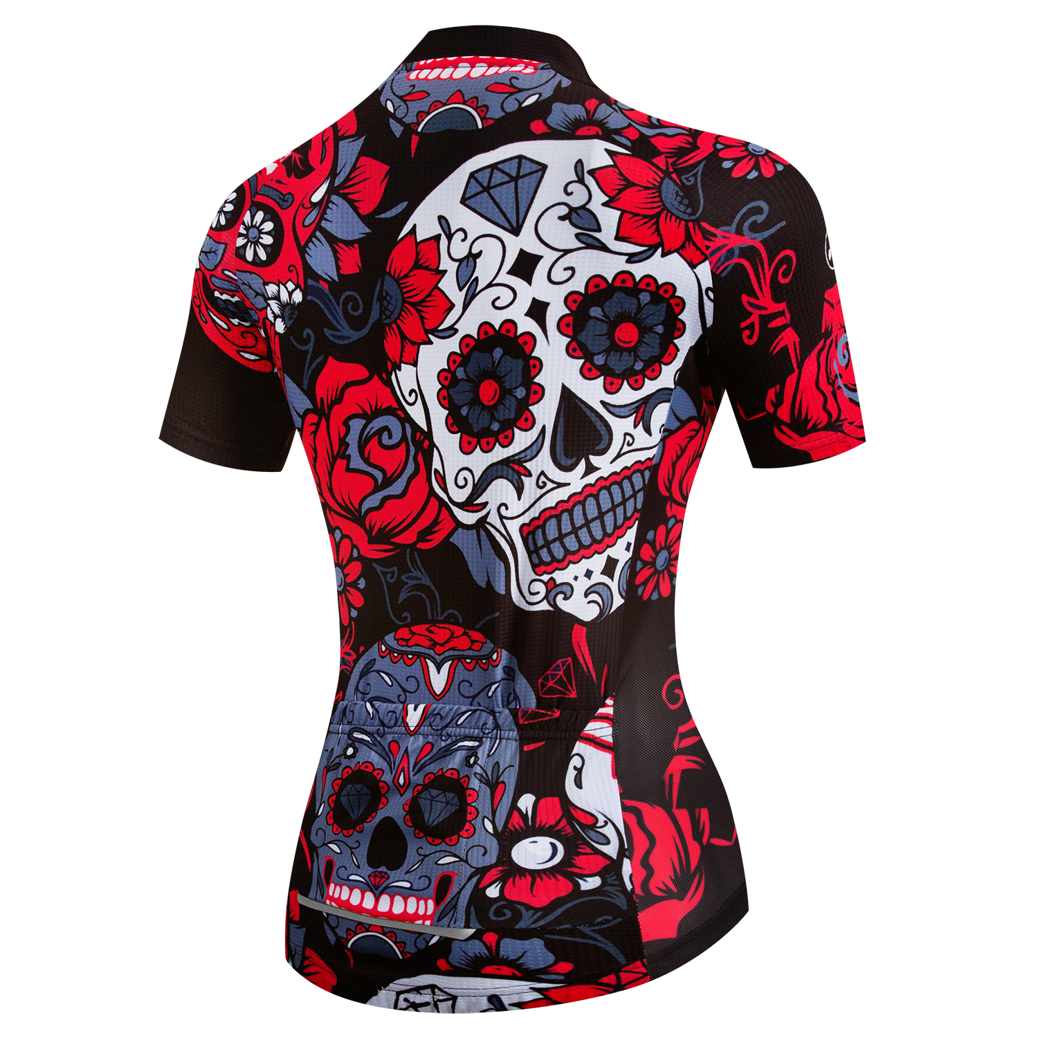 Pink Skull Flowers | Women's Short Sleeve Cycling Jersey