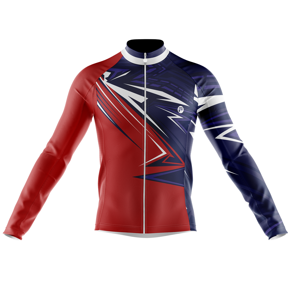 Blue and Red Thunders | Men's Long Sleeve Cycling Set
