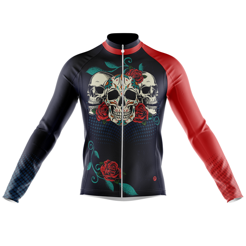 Skulls & Roses | Men's Long Sleeve Cycling Jersey