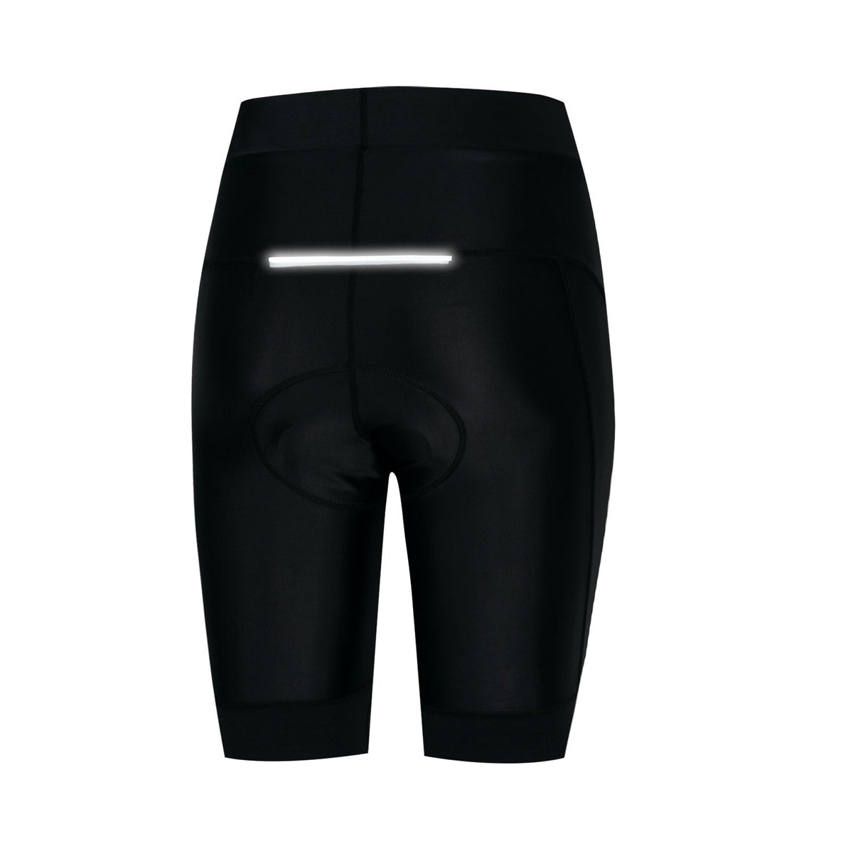 Women's Black Cycling Shorts with Reflective Strips