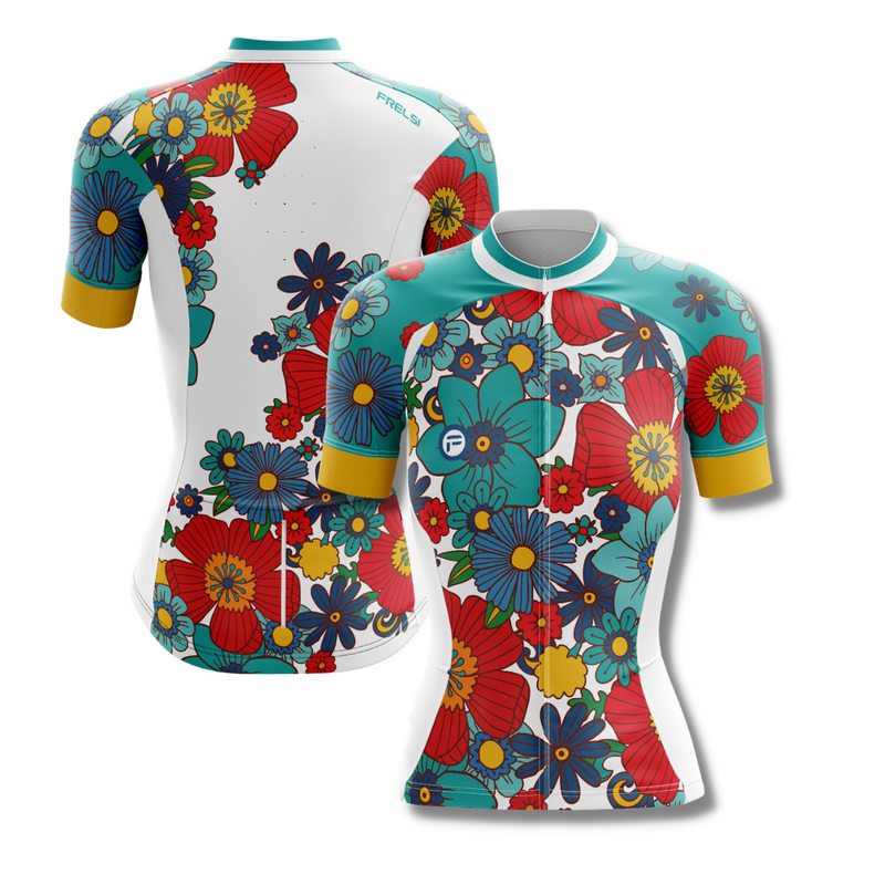 Colorful Flowers Cycling Jersey