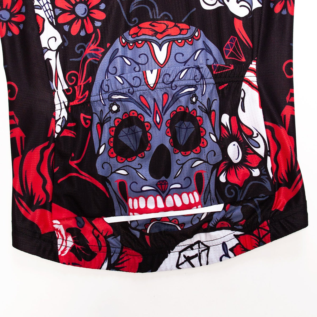 Pink Skull Flowers | Women's Short Sleeve Cycling Jersey