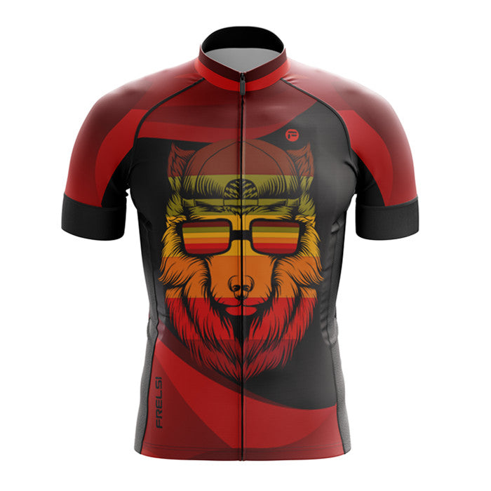 Red Wild Wolf | Men's Short Sleeve Cycling Jersey