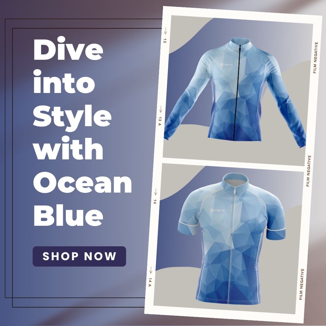 Dive into style with "Ocean Blue" cycling jersey