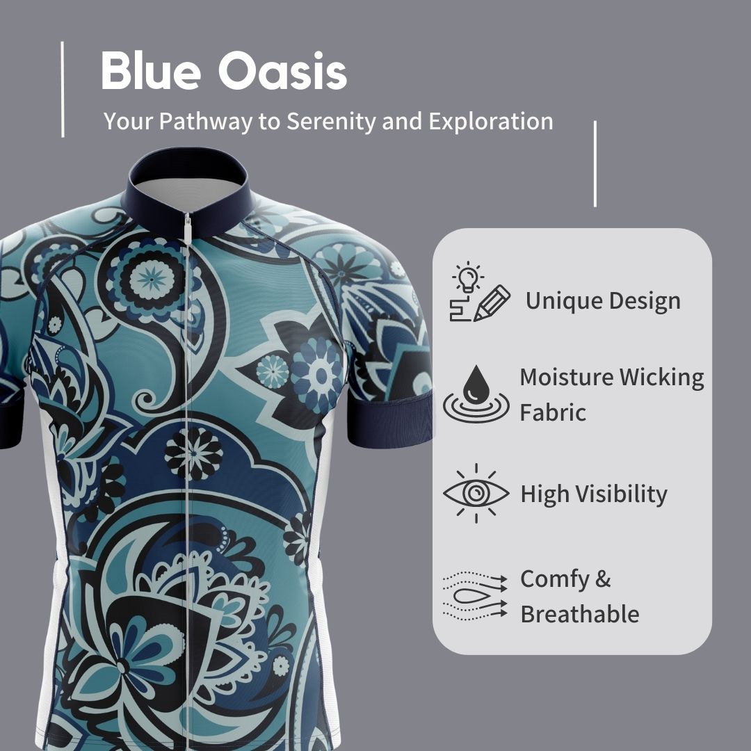 Blue Oasis | Men's Short Sleeve Cycling Jersey Highlights & Key features