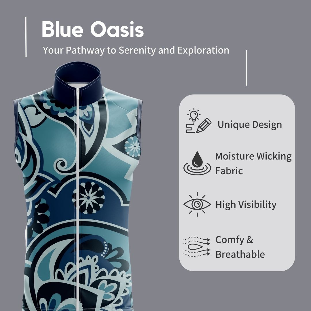 Blue Oasis | Sleeveless Cycling Jersey Highlights