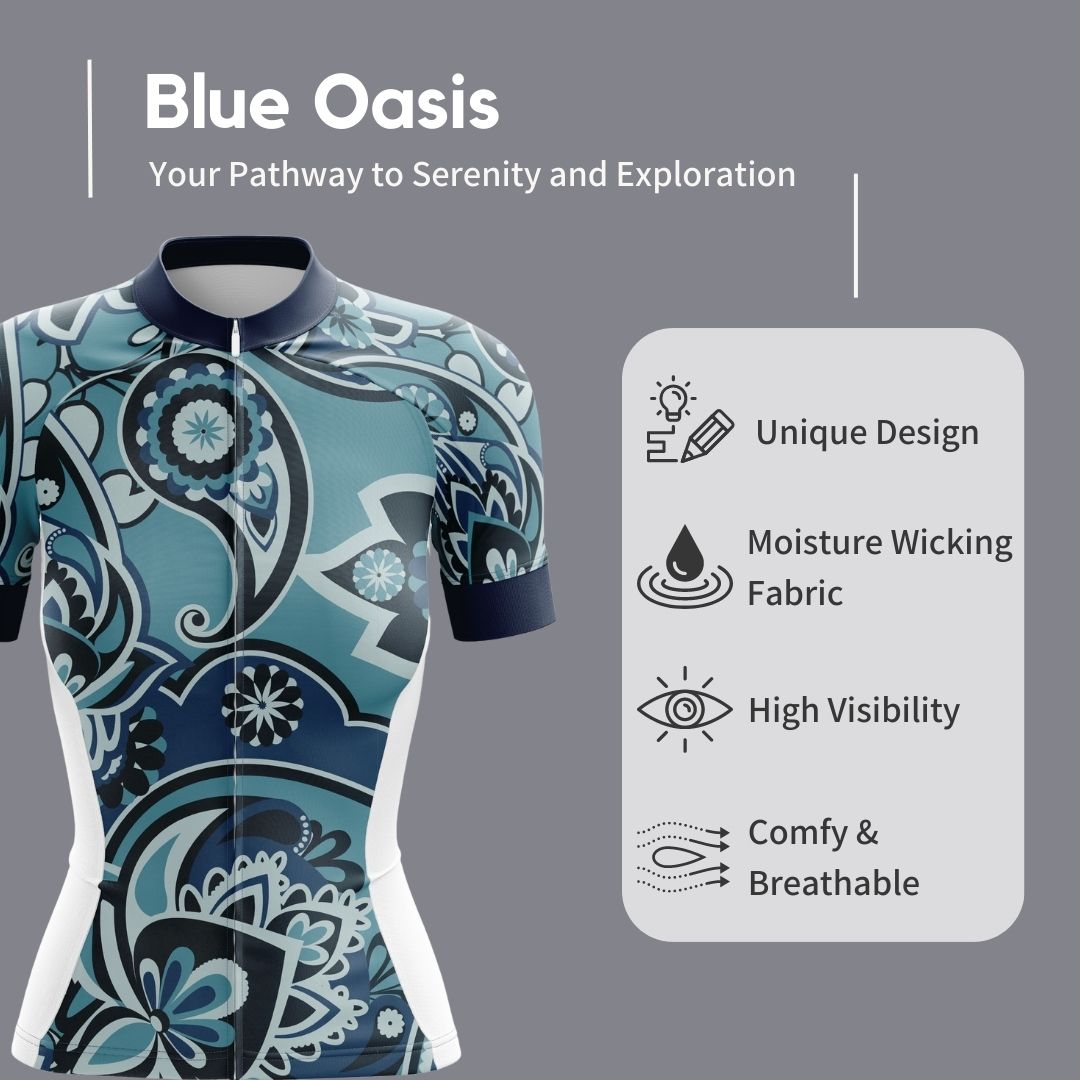 Blue Oasis | Women's Short Sleeve Cycling Jersey Features & Highlights