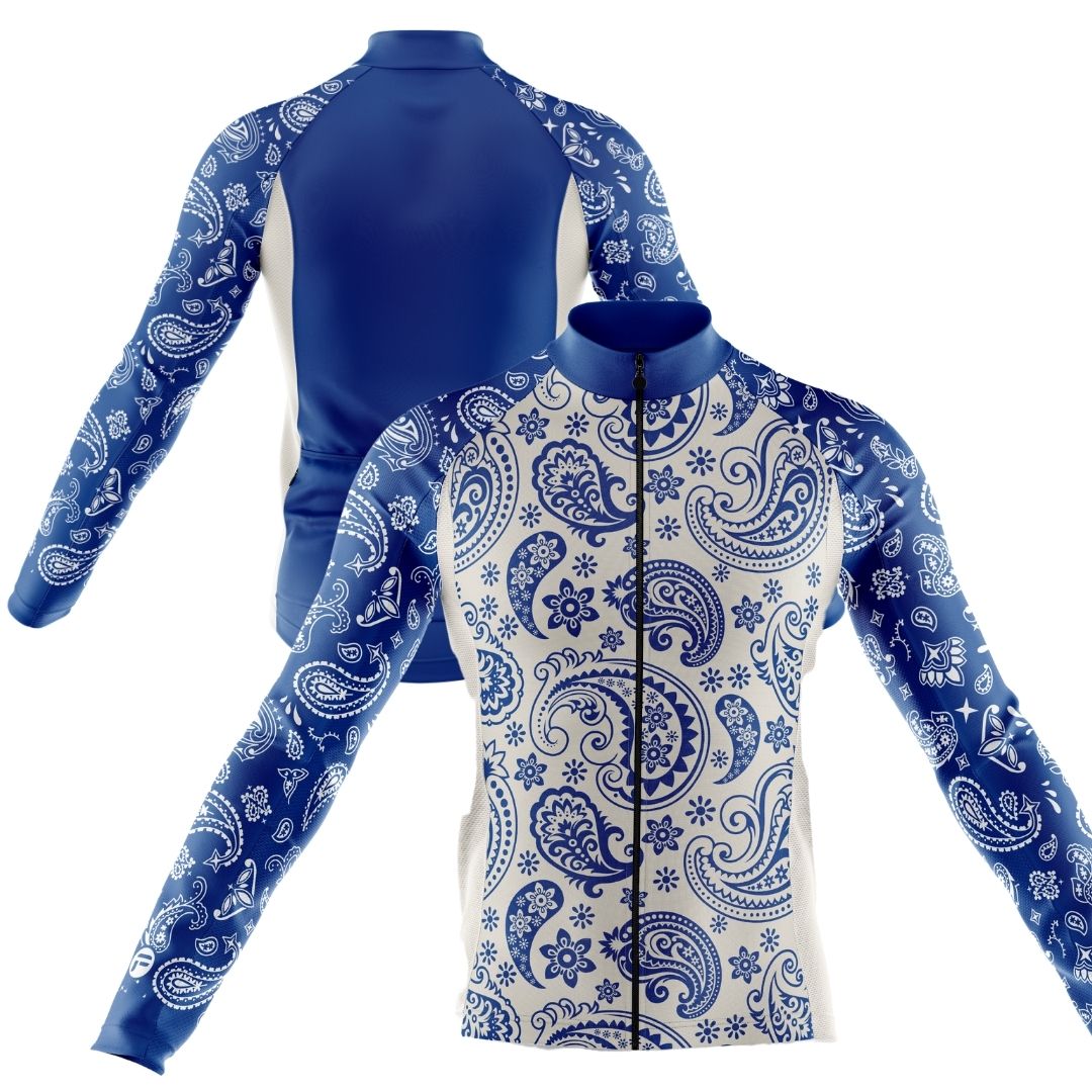 Blue Serenity |  Men's Cycling Jersey in blue and white colors with a pattern that reflects serenity