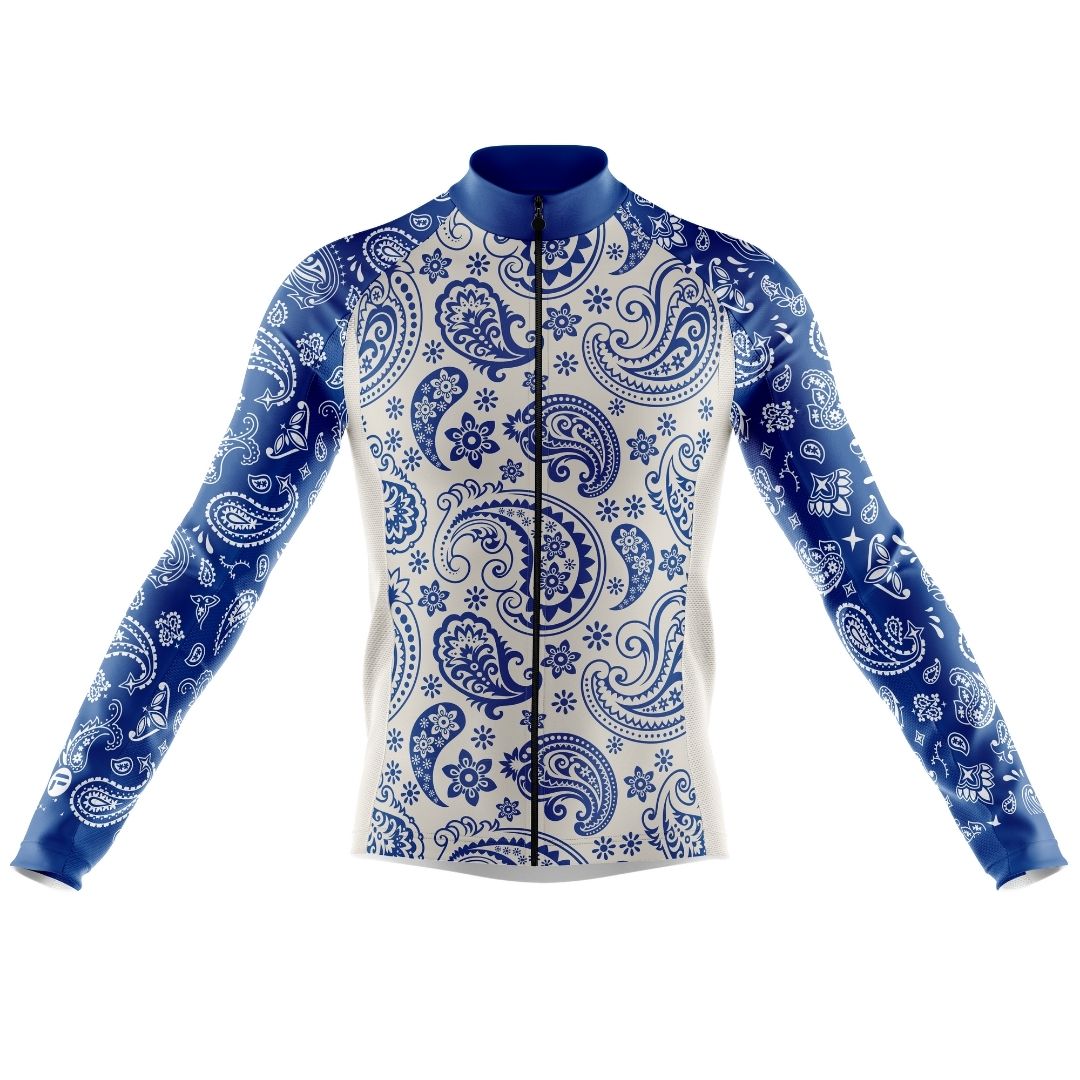 Blue Serenity |  Men's Cycling Jersey in blue and white colors with a pattern that reflects serenity