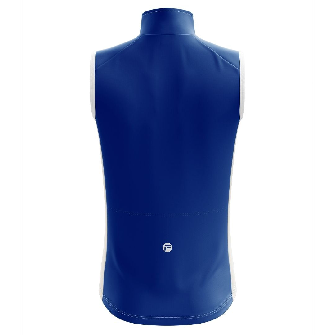Blue Serenity Sleeveless Cycling Jersey featuring a stylish blue and white cycling jersey, designed for comfort, breathability, and aerodynamics
