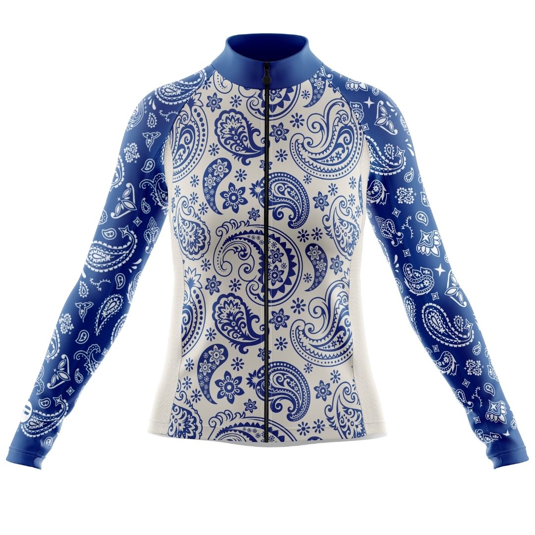 Blue Serenity |  Women's Cycling Jersey in Blue and white colors with a pattern that reflect serenity