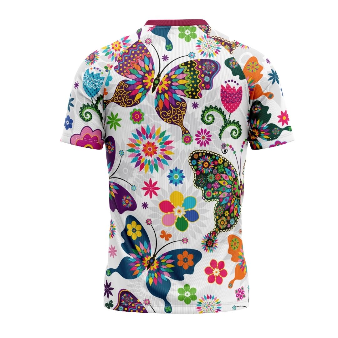 The Butterfly Flutter: A stylish and functional short sleeve MTB jersey for women by Cycling Frelsi.