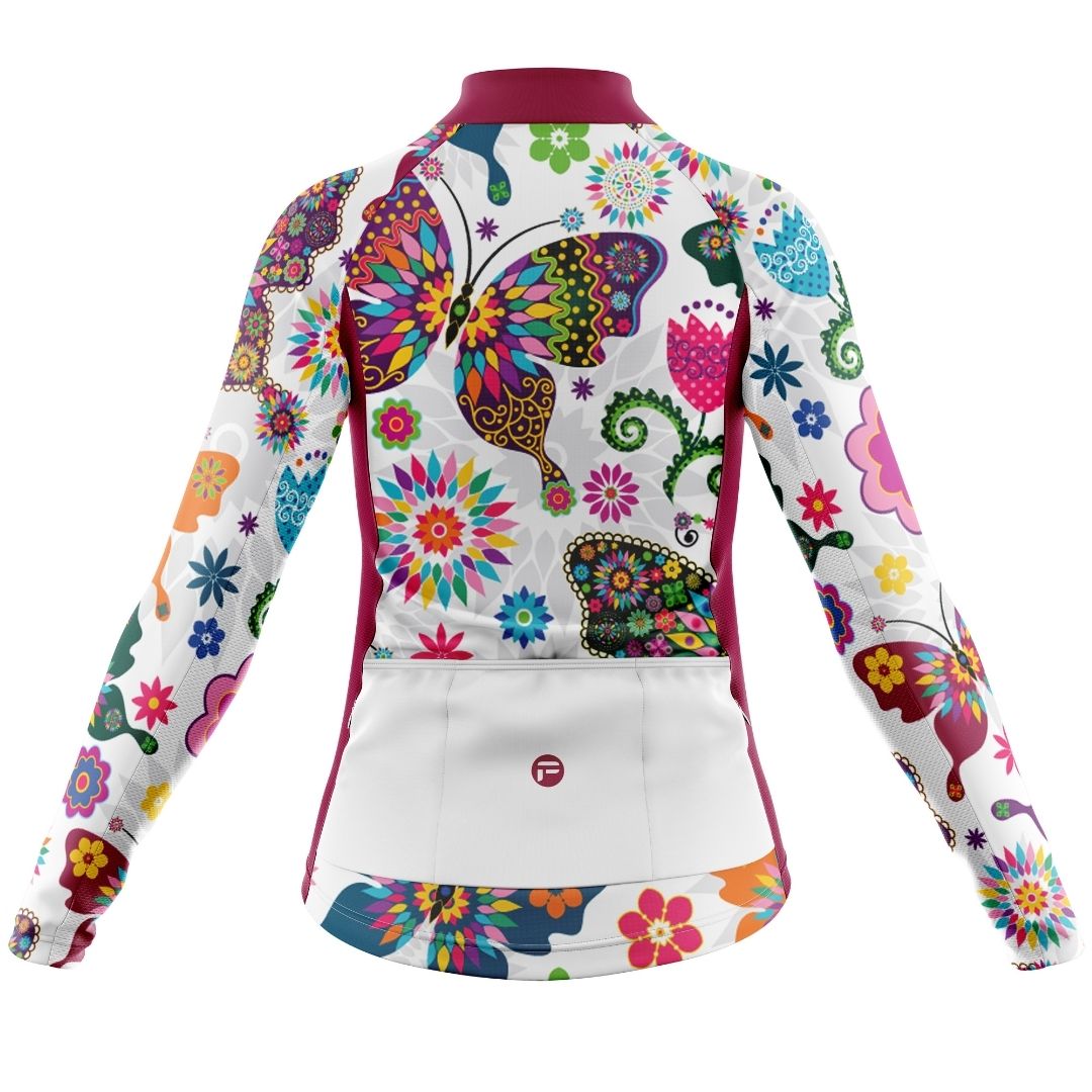 Butterfly Flutter | Women's Long sleeve cycling jersey back