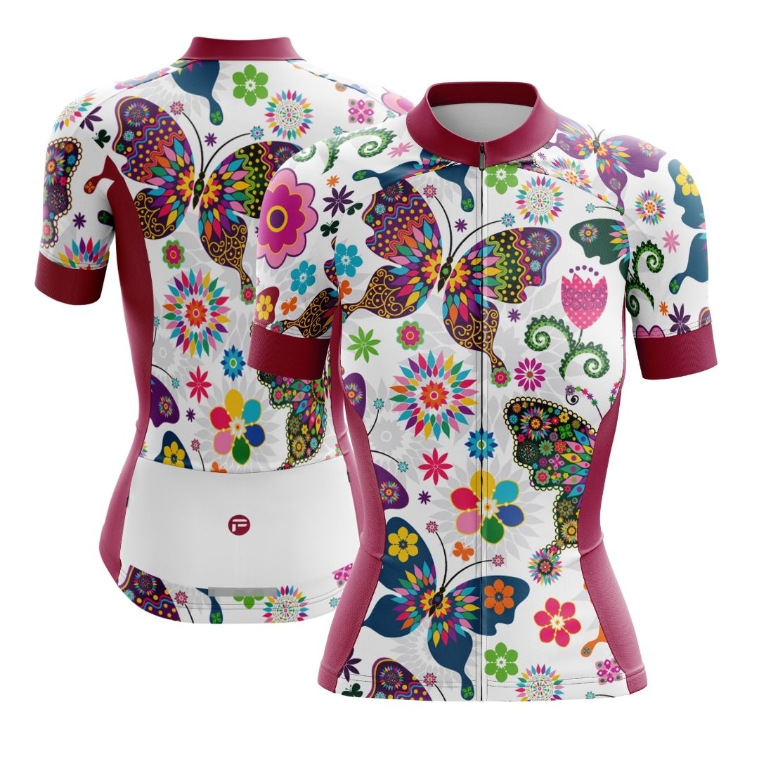 Tricotto - Bicycle Women, Short Sleeve Top with Polka Dots