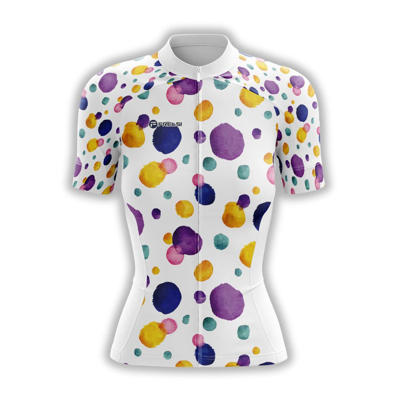Colorful Dot Ride Cycling Jersey | Women's Short Sleeve Jersey | Vibrant Cycling Apparel