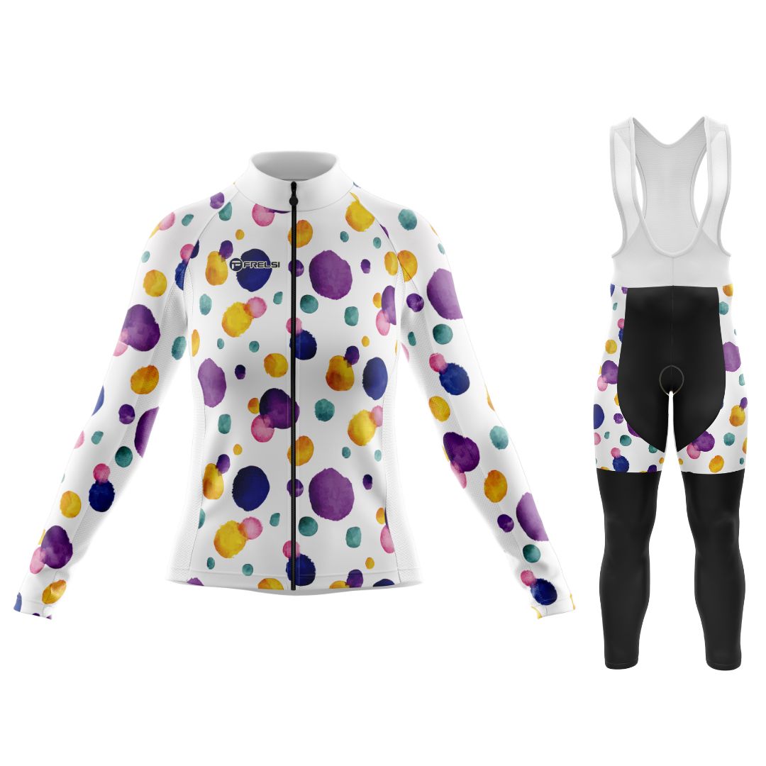 Colorful Dot Ride | Women's Long Sleeve Cycling Set