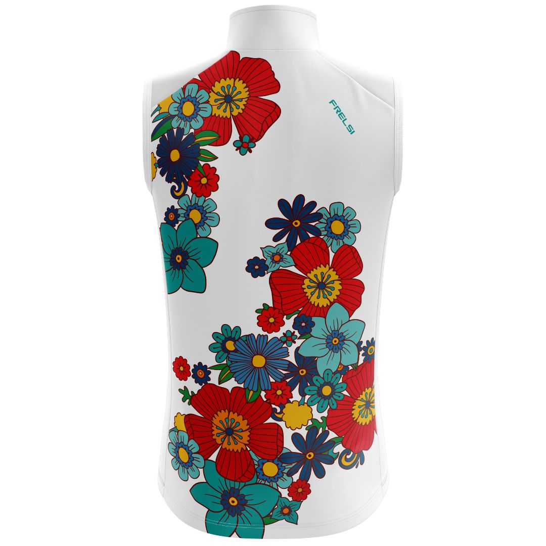 Colorful Flowers | Sleeveless Cycling Jersey Back Image