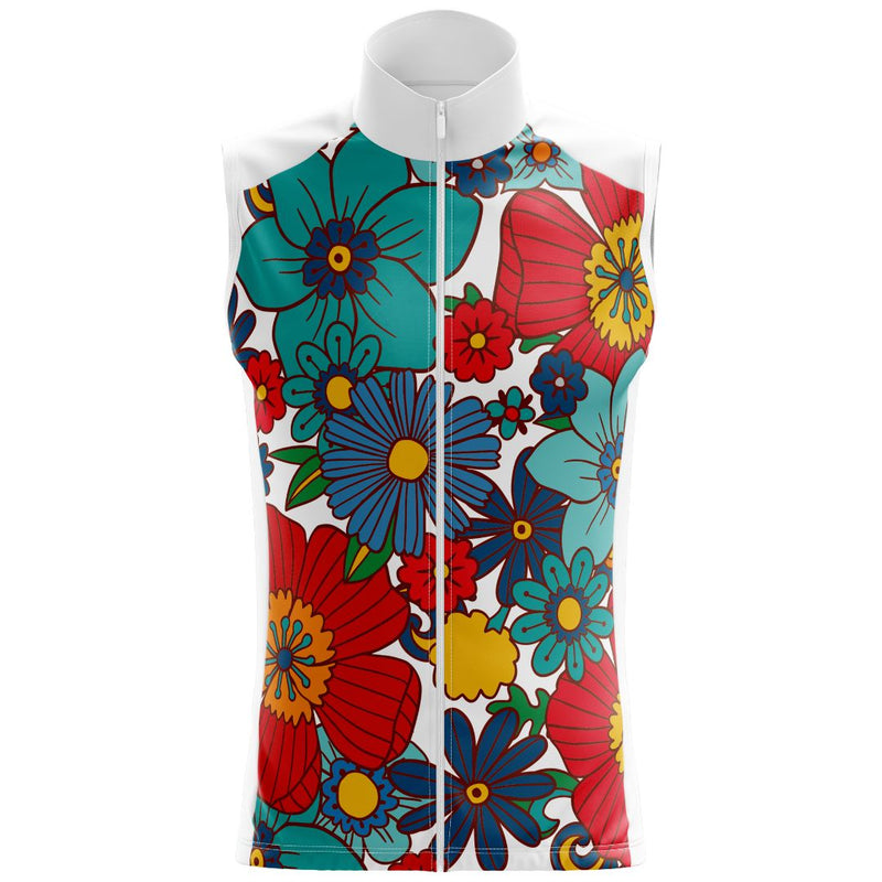 Colorful Flowers | Sleeveless Cycling Jersey Front Image
