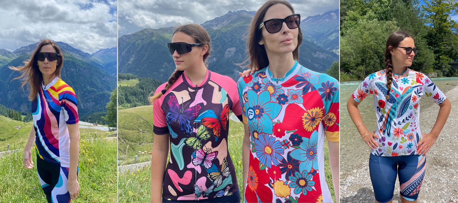 This photo captures the essence of Cycling Frelsi's brand: bold, stylish, and adventurous. Two women conquer the mountains with confidence and flair, their Cycling Frelsi jerseys a testament to their commitment to both fashion and performance.