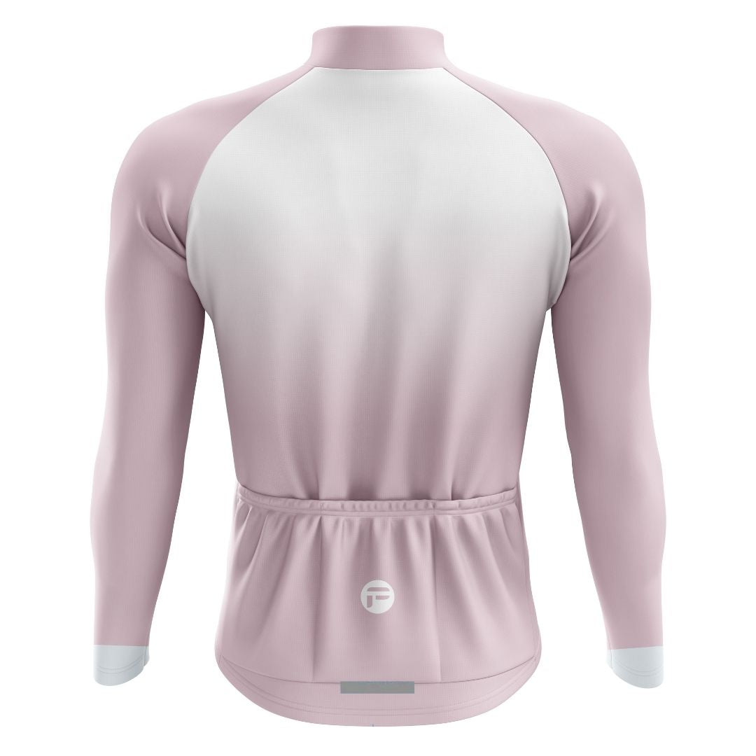 Elysian Pink men's long sleeve cycling jersey with an aerodynamic fit and moisture-wicking fabric for optimal riding conditions.