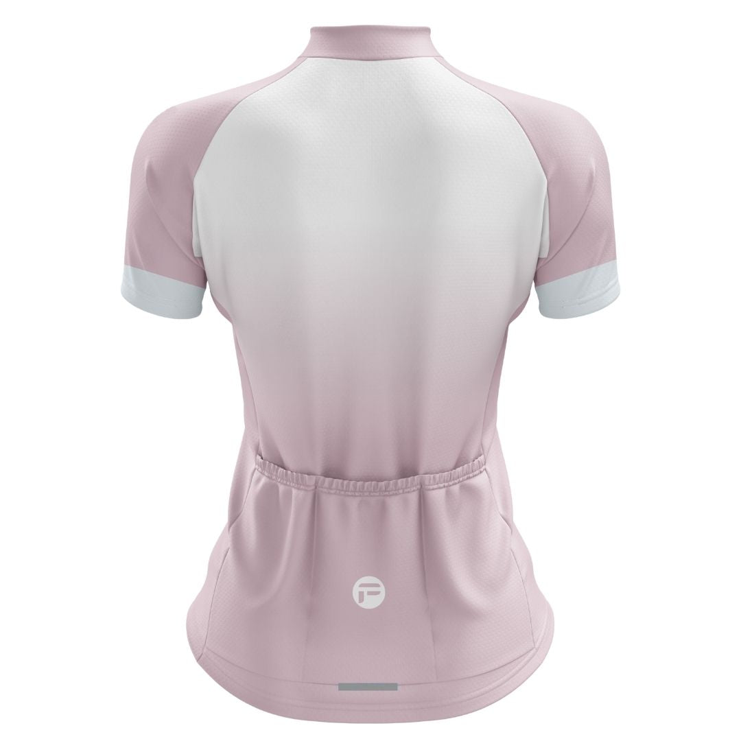 Moisture-wicking fabric texture of Elysian Pink Jersey: ultra-lightweight and sweat-resistant for long-distance comfort.