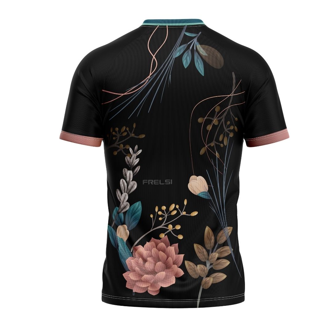 Hit the trails with a touch of the tropics with the Exotic Spring short-sleeve MTB jersey from Cycling Frelsi.