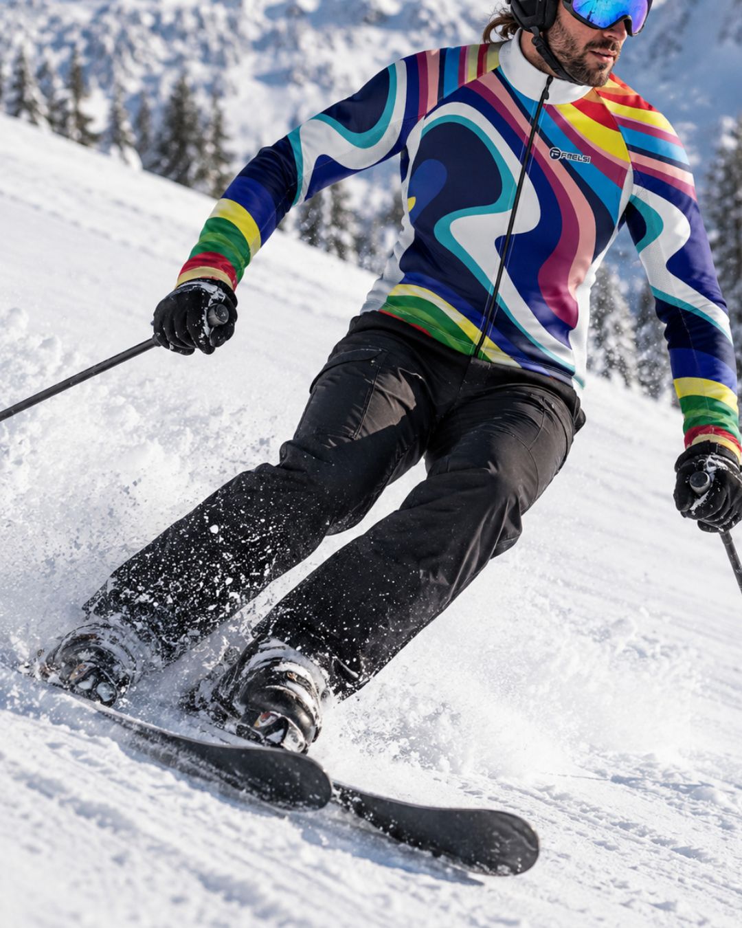 Rider in a Frelsi fleece-lined long sleeve kit