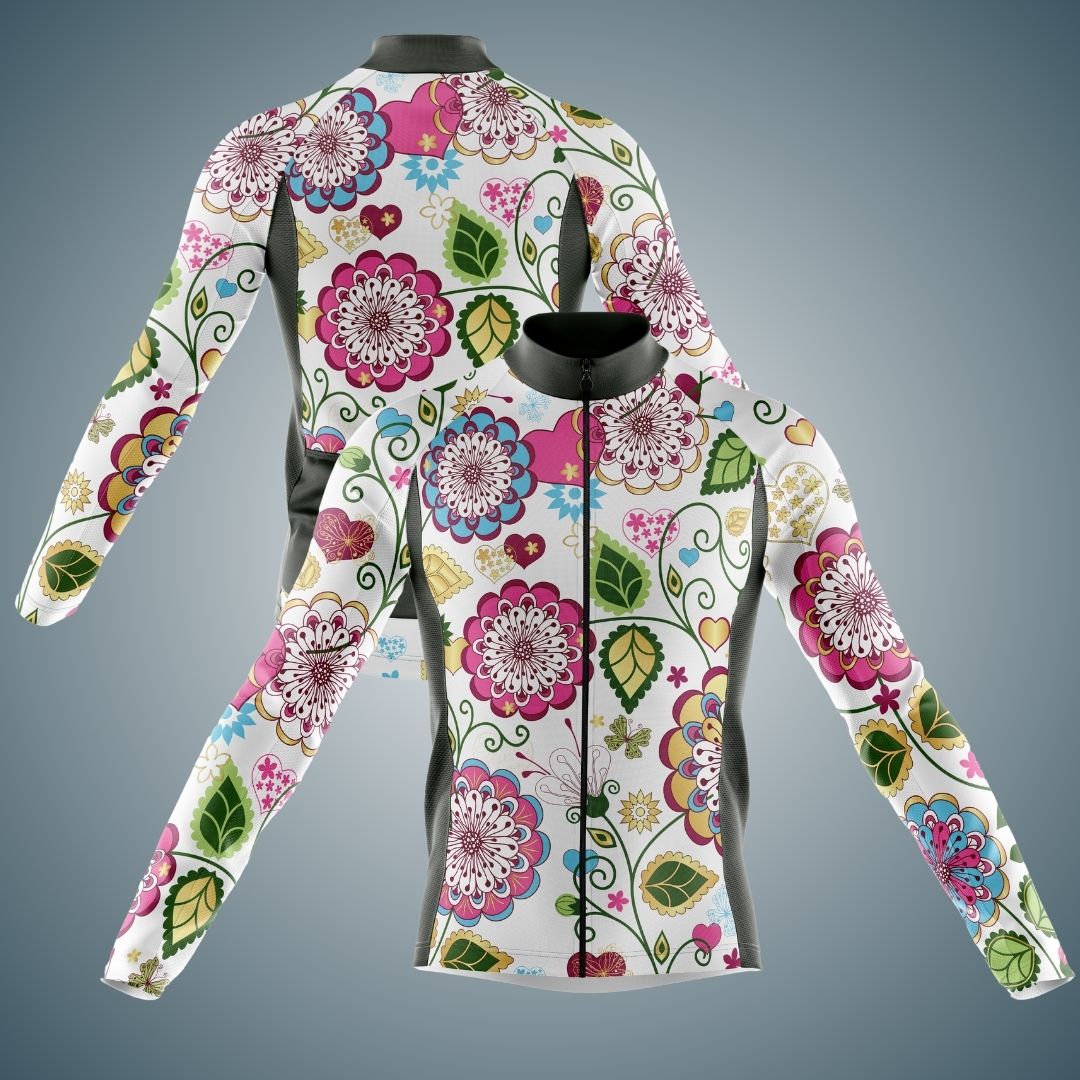 NEW! Floral Symphony | Men's Long Sleeve Cycling Jersey