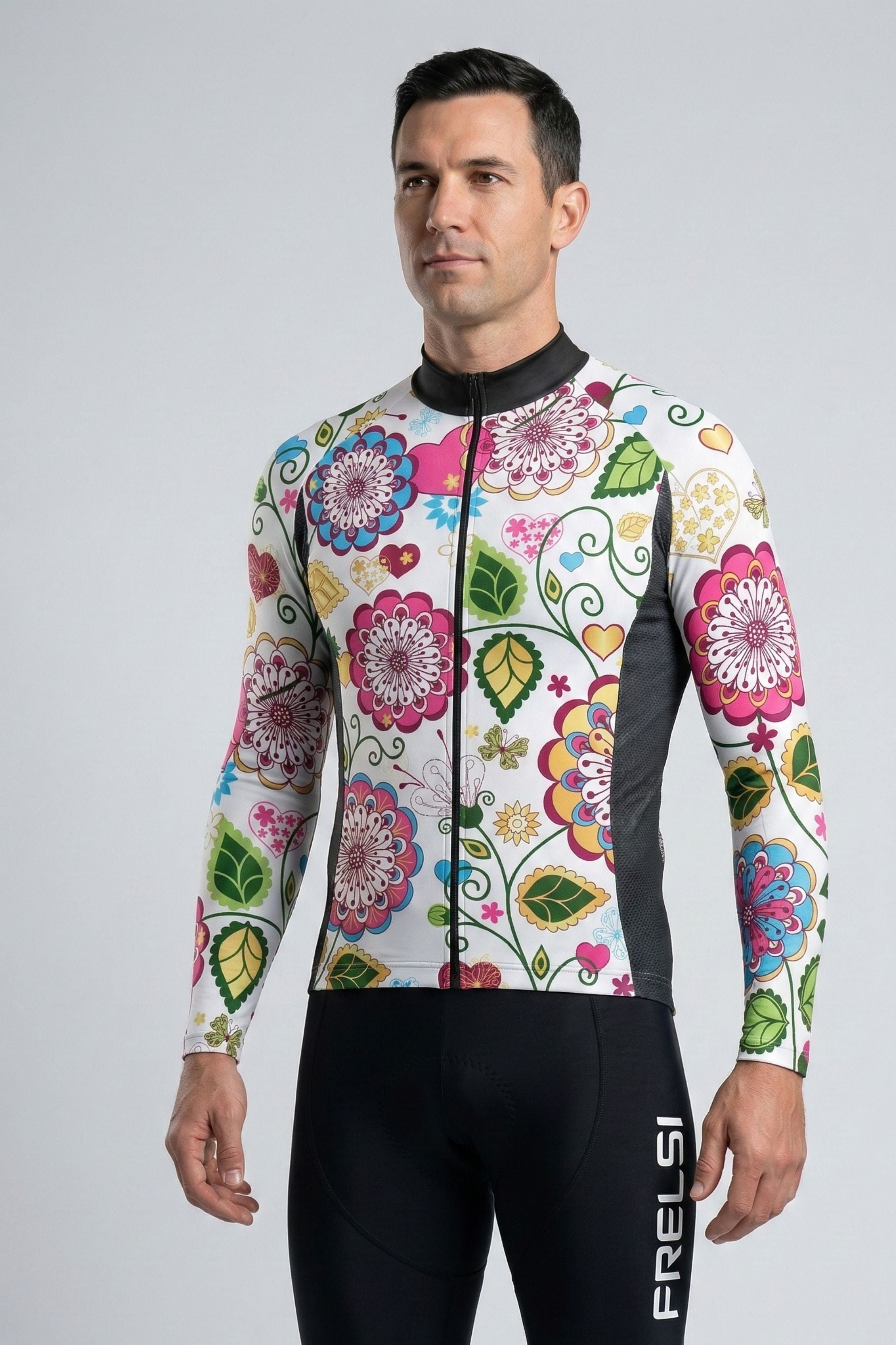 Floral Symphony | Men's Long Sleeve Cycling Jersey