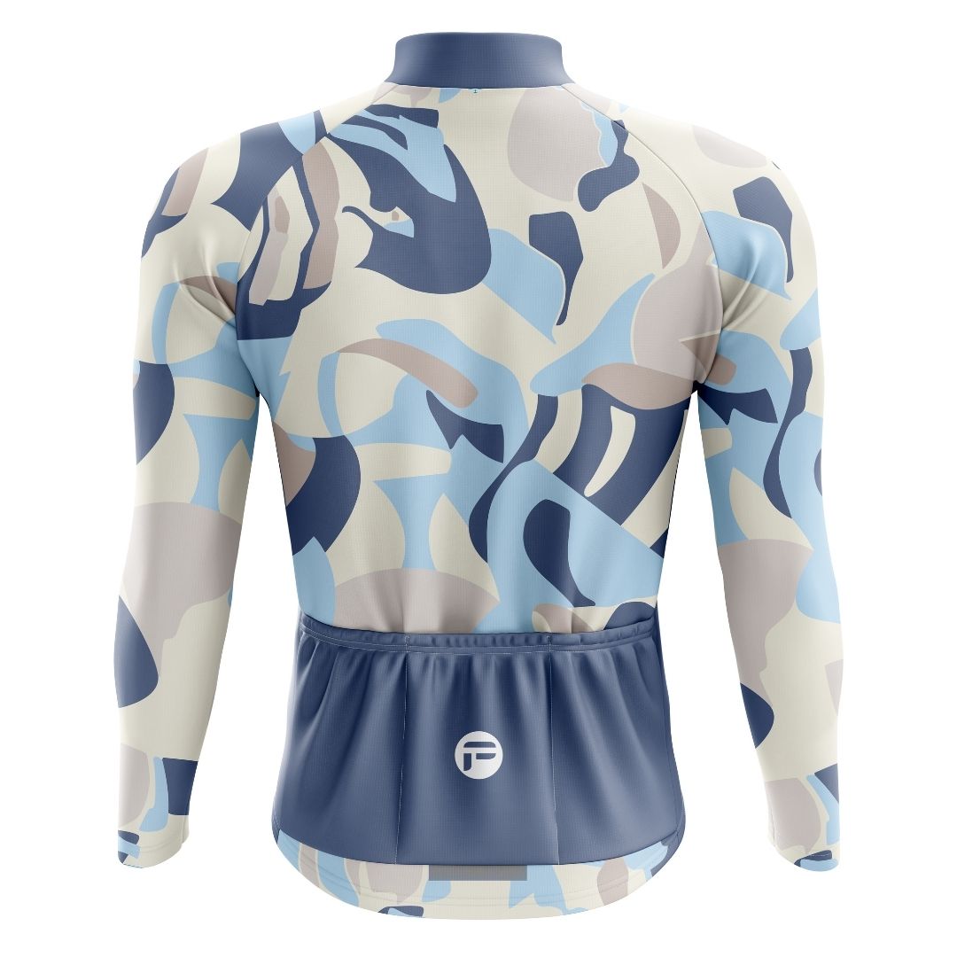 Frelsi Mirage Cycling Jersey for men, designed for cool-weather rides with a sleek pattern.