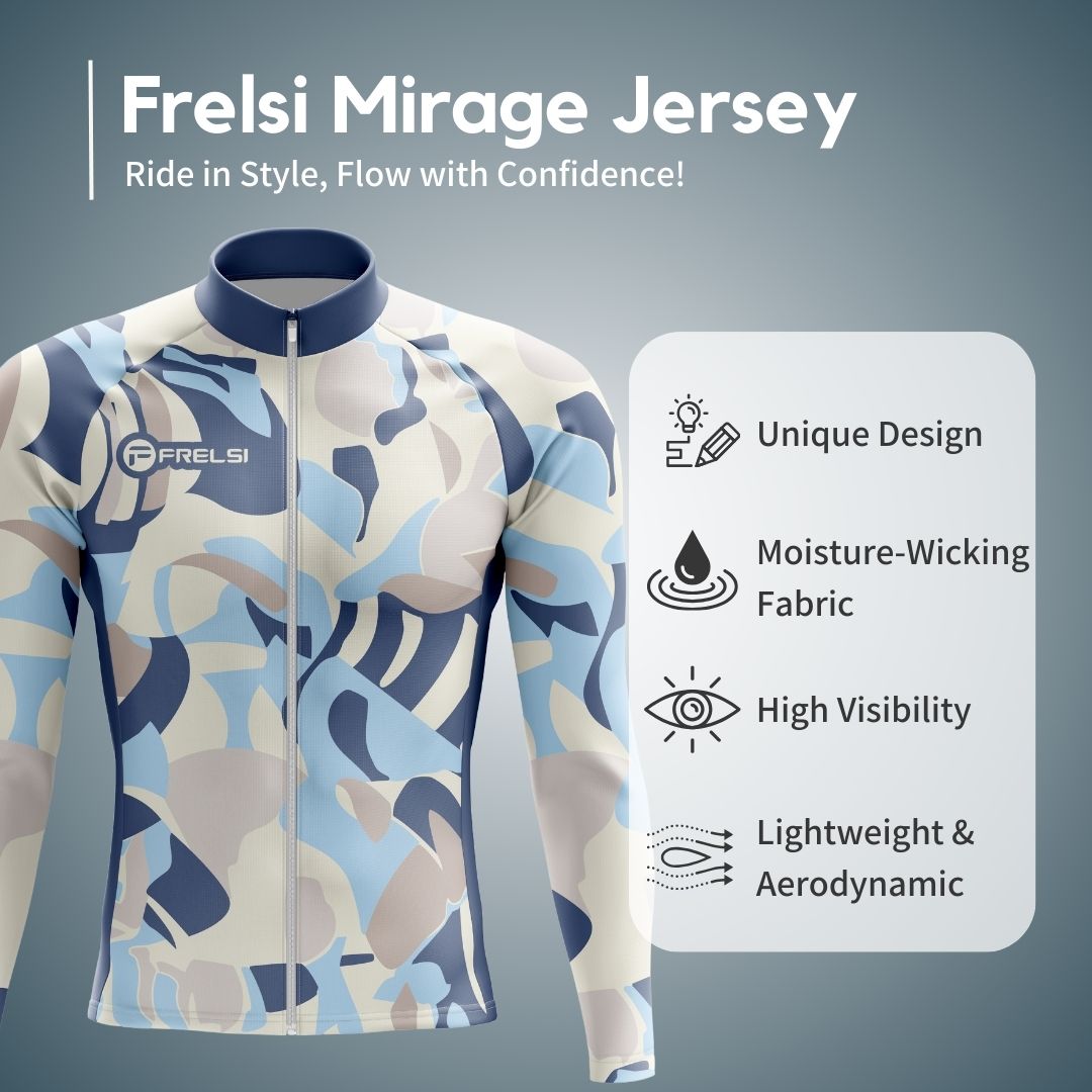 High-performance Frelsi Mirage Men's Jersey featuring long sleeves and a camouflage-inspired look