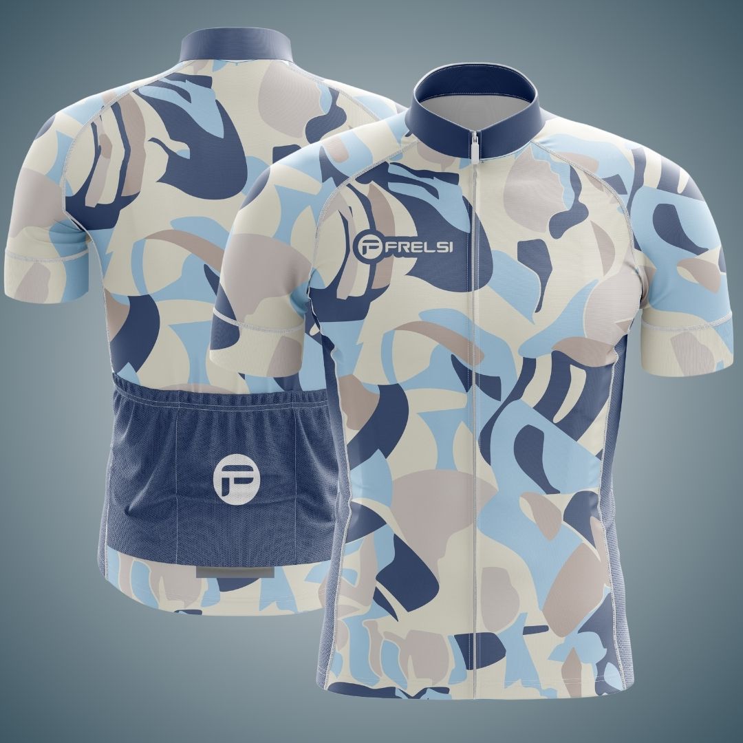 Frelsi Mirage Men's Short Sleeve Cycling Jersey with a modern camo-inspired design.