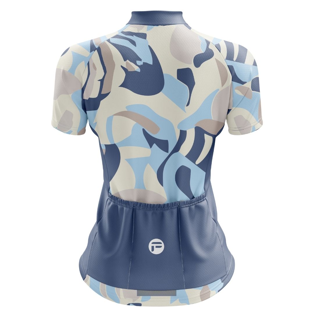 Frelsi Mirage Women's Cycling Jersey with lightweight fabric and bold camo print.