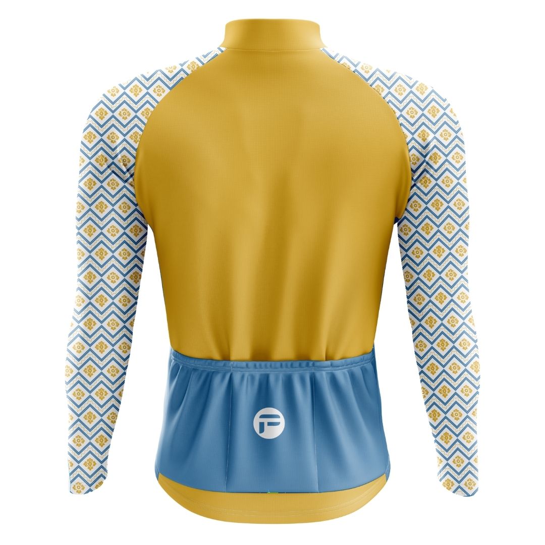 Frelsi Radiance Jersey for men, featuring a bold yellow and blue design and thermal performance.