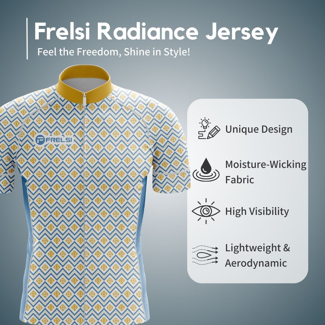 Frelsi Radiance Short Sleeve Jersey: sleek design, superior performance, and perfect for warm-weather rides.