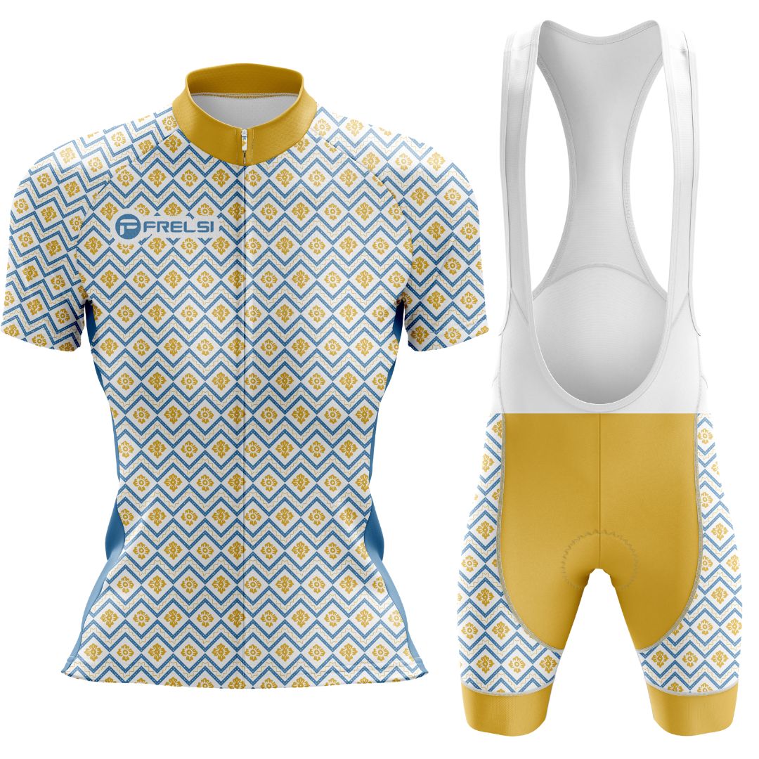 Frelsi Radiance Cycling Set with matching jersey and shorts, perfect for stylish rides.