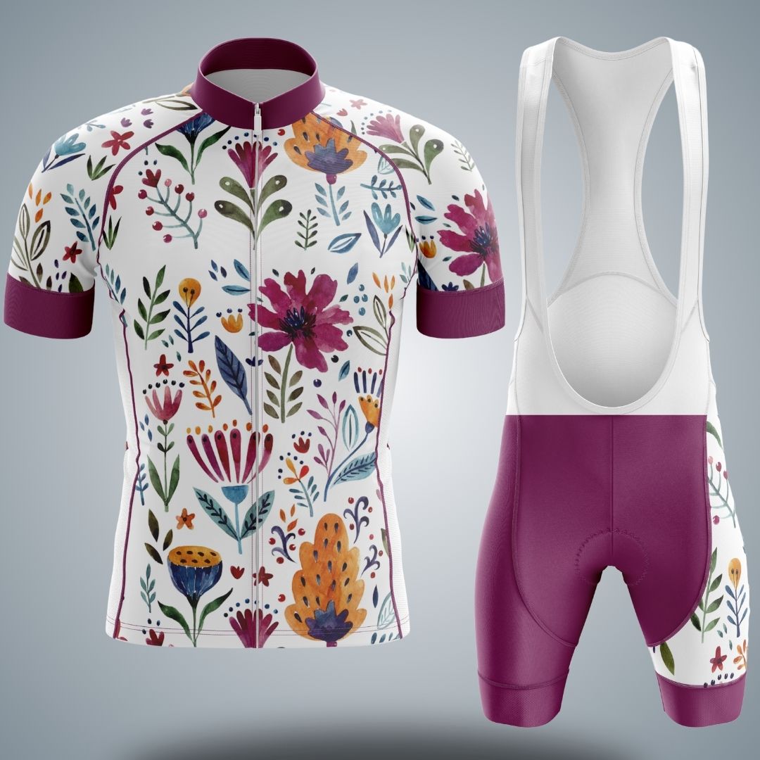 Garden Art Men's Cycling Kit featuring vibrant floral design