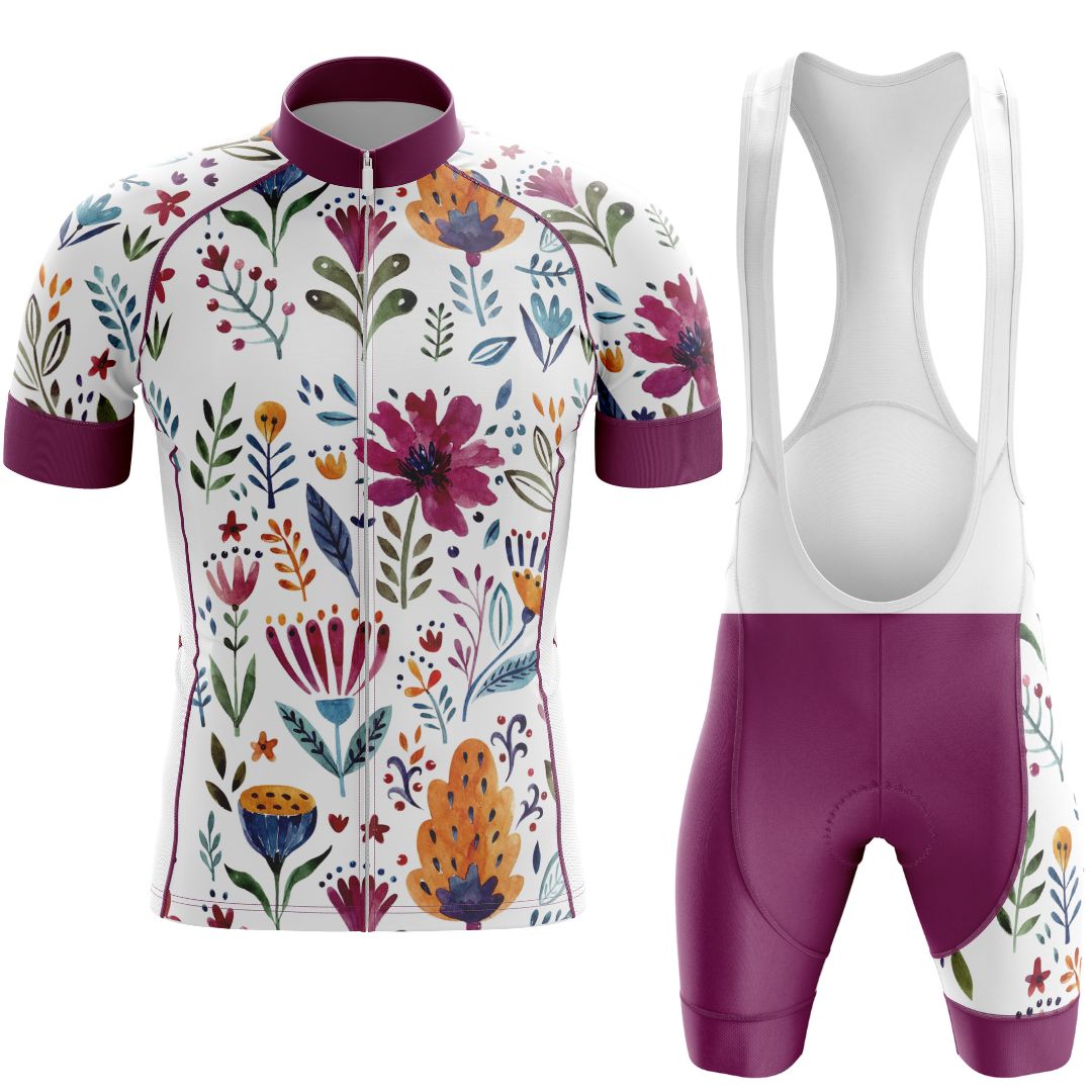 Garden Art Men's Cycling Kit featuring vibrant floral design