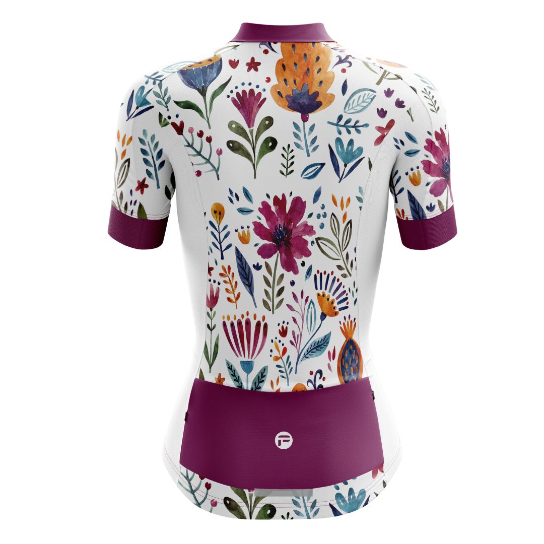 Rear view of Garden Art Cycling Jersey showing three pockets