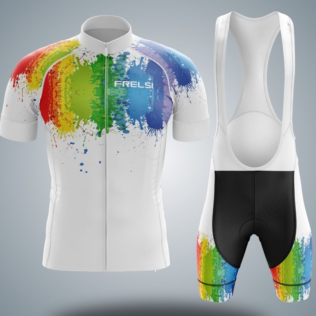 My Rainbow Graffiti | Men's Short Sleeve Cycling set with Bib Shorts