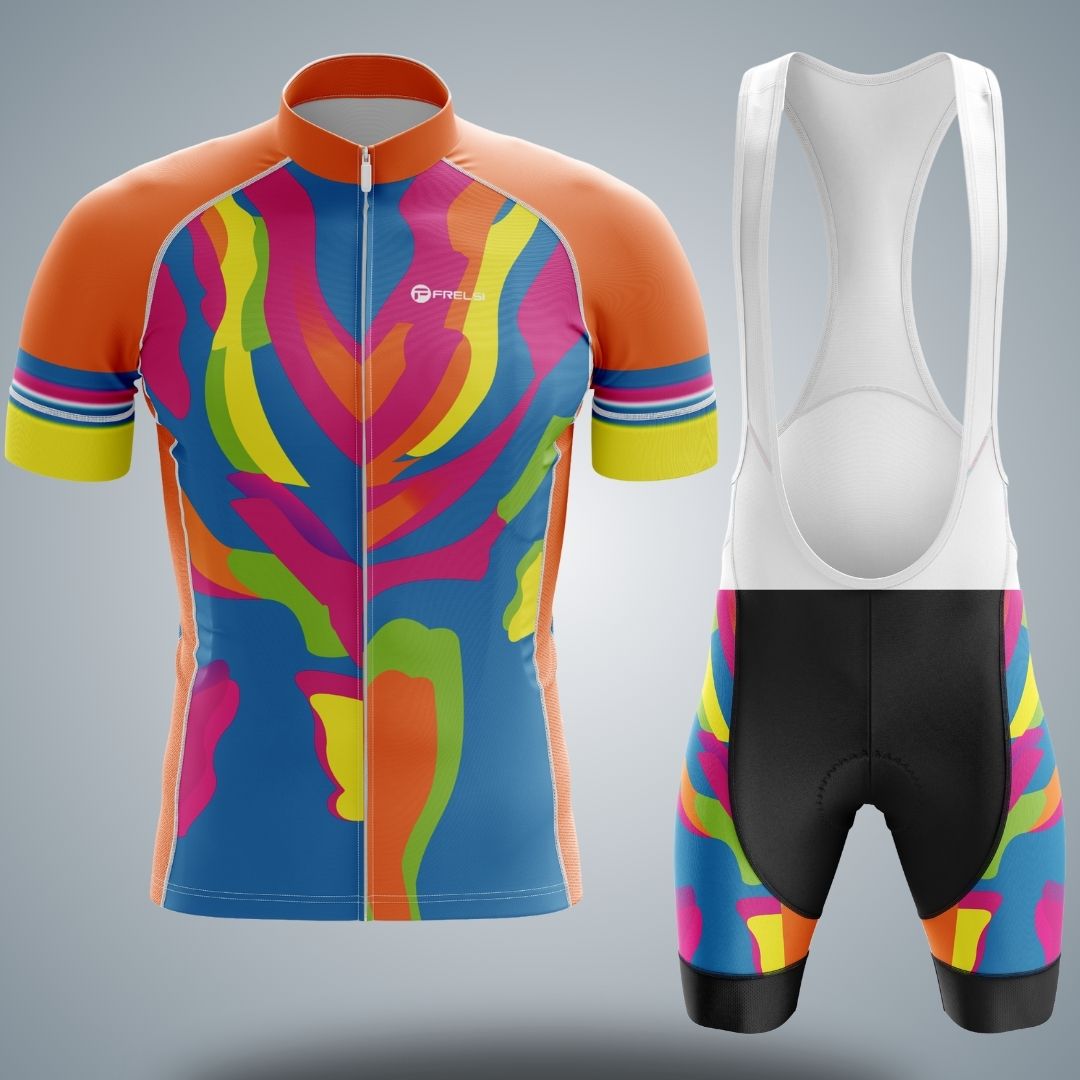 Harmony Hues | Men's Short Sleeve Cycling Set with Bib Shorts