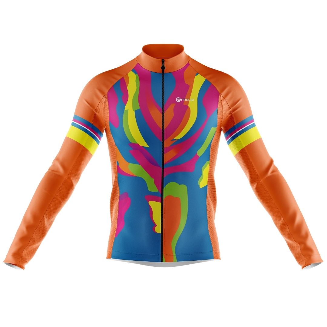 Harmony Hues | Men's Long Sleeve Cycling Jersey Front Image