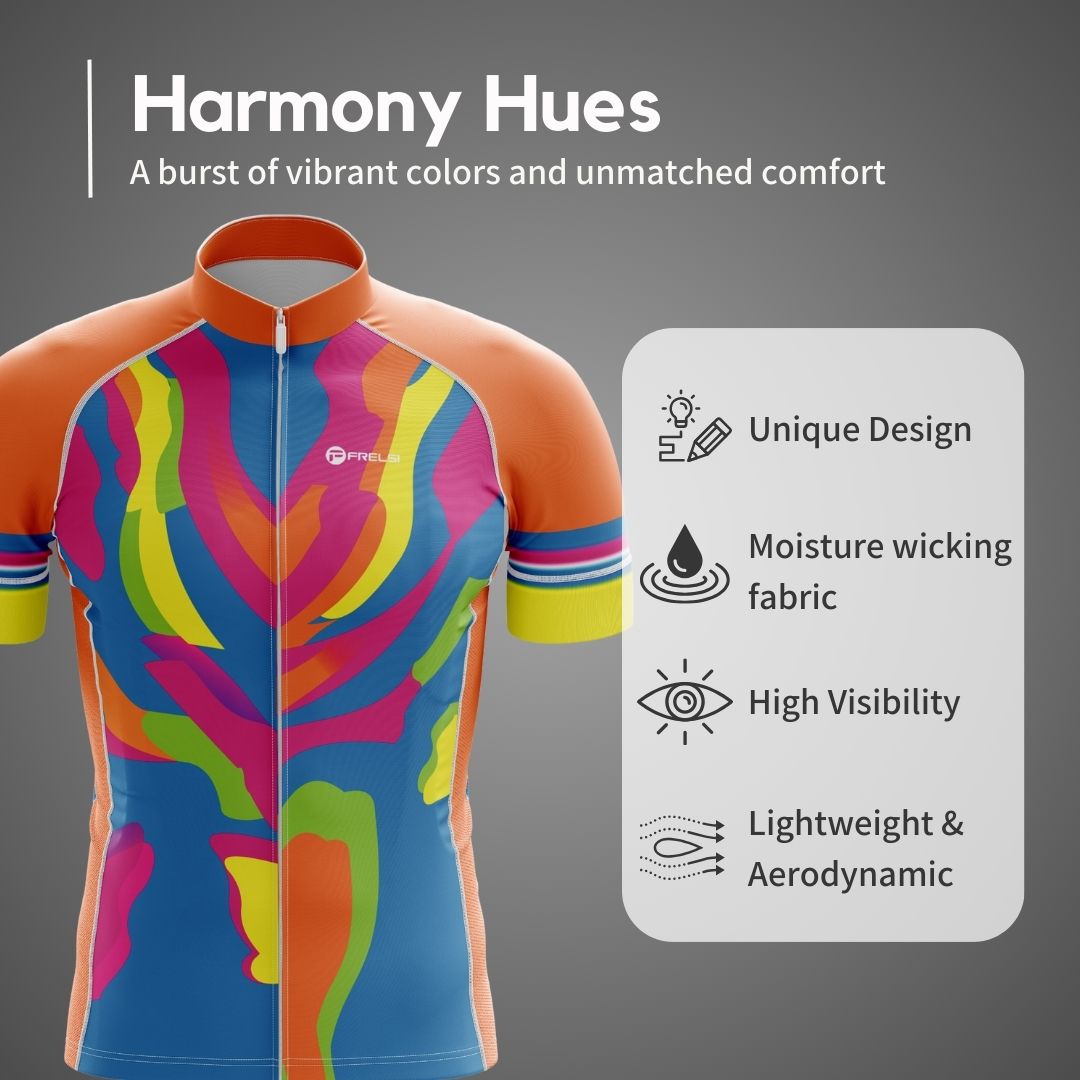 Harmony Hues | Men's Short Sleeve Cycling Jersey Features and Key Highlights