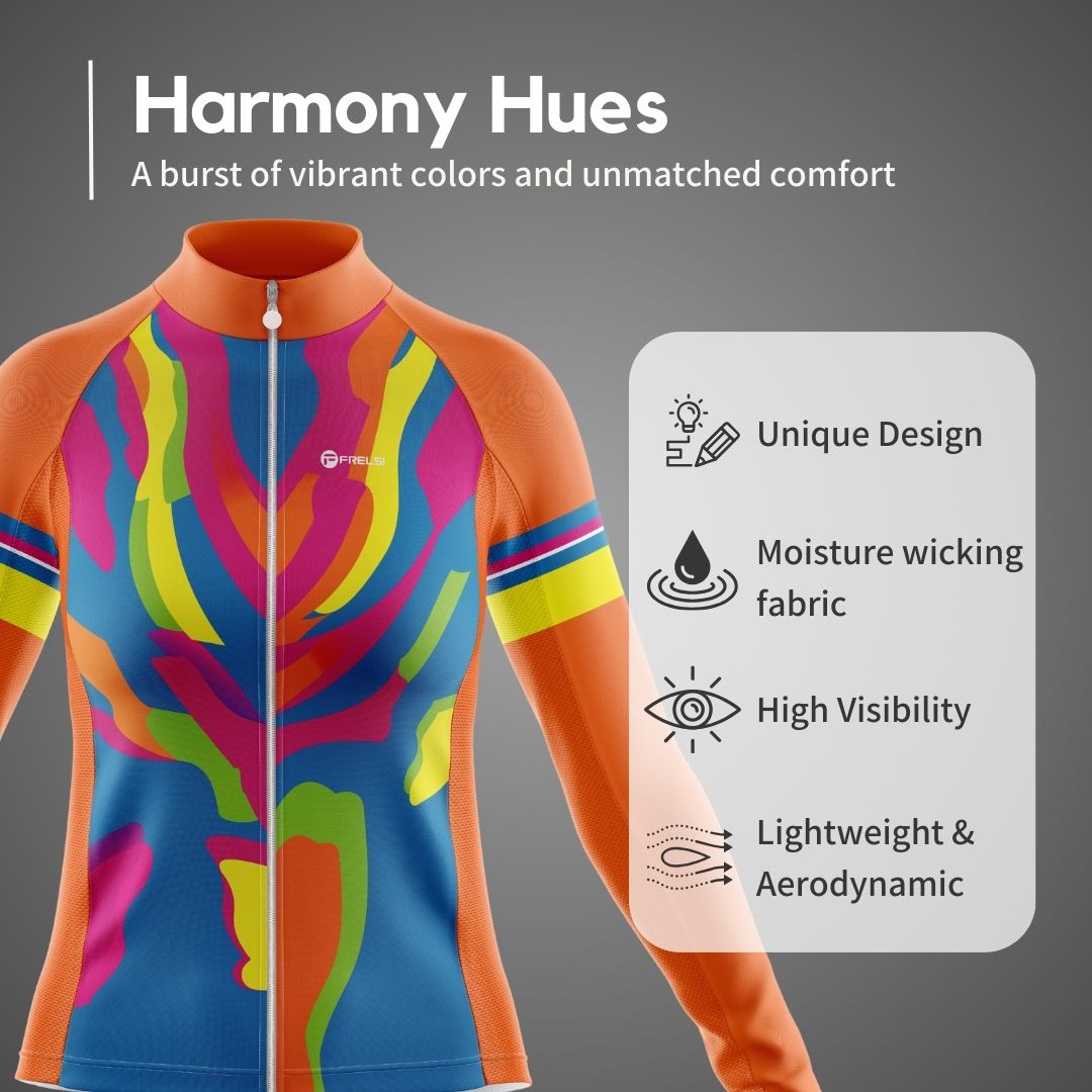 Harmony Hues | Women's Long Sleeve Cycling Jersey Key Features